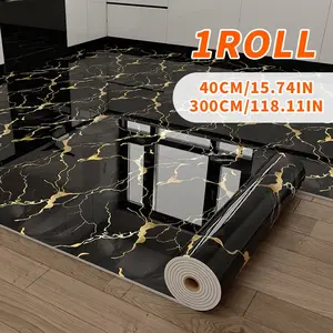 Marble Pattern Decorative Wallpaper Roll, 15.75in X 118.11in,  Waterproof Wallpaper Floor Sticker，Thickened Self-Adhesive , Easy to Clean & Install, DIY Decor for Kitchen, Bedroom, Living Room ,Bathroom，Vinyl Flooring