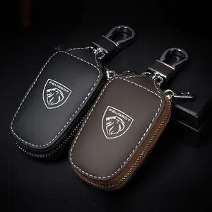 D-Type Key Case Compatible with New Peugeot Models, D-Shape Car Key Organizer, Secure Storage Solution for Automotive Keys
