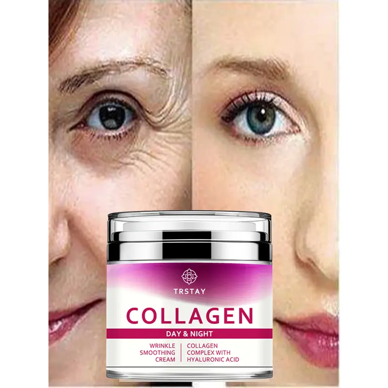 TRSTAY Collagen + HA Moisturizer (50g) - Purified Water, Argan Oil, Vitamin C Boost, Daily Moisture Nourishing, Youthful Skin Wrinkle Treatment Moisturizers & Mists, 3 Years Shelf Life, All Skin Types Day Use