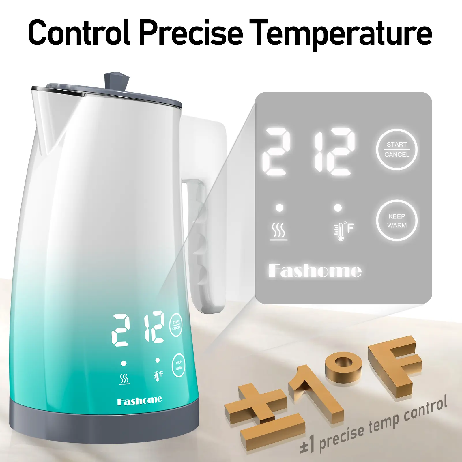 Thermostatic Electric Water Kettle, BPA-Free Temperature Control Kettle, Fast Boil for Coffee, Tea Home Use, Thermostatic Kettle