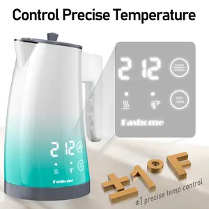 Temperature Control Electric Water Boiler, BPA-Free, Fast Boil for Coffee, Tea & Baby Formula Home Round