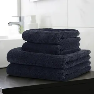 Coral Fleece Black Towel Set, 4 Pieces, 2 Hand Towels 40 x 76 Cm, 2 Guest Towels 30 x 50 Cm, Super Soft, High Absorbency, Fast Drying, Premium Bath Towels