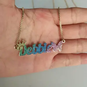 Colorful custom name necklace