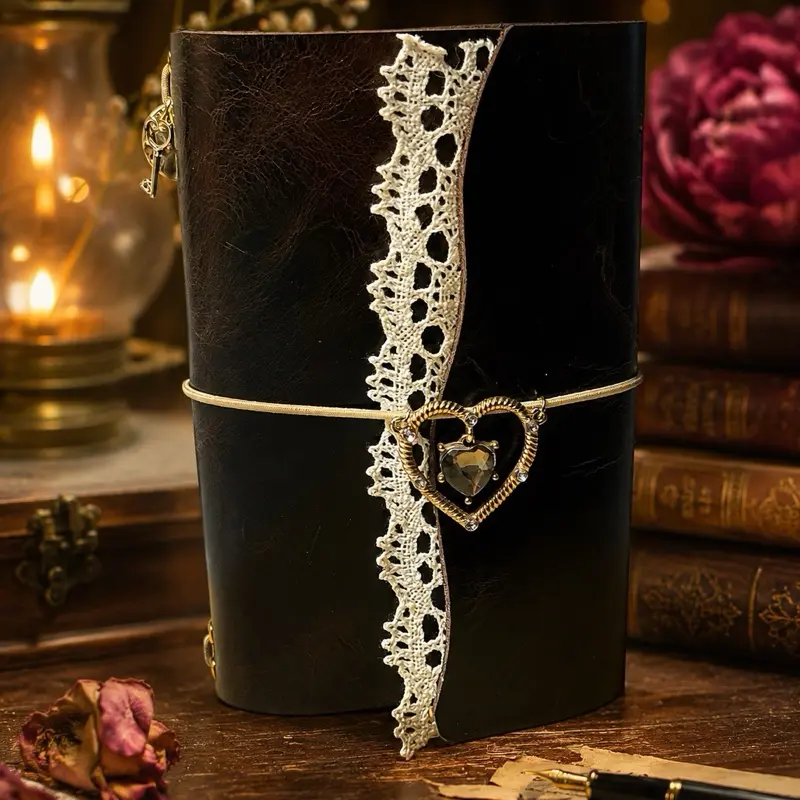 Pocket Sized “ The Gilded Heart” Leather Journal