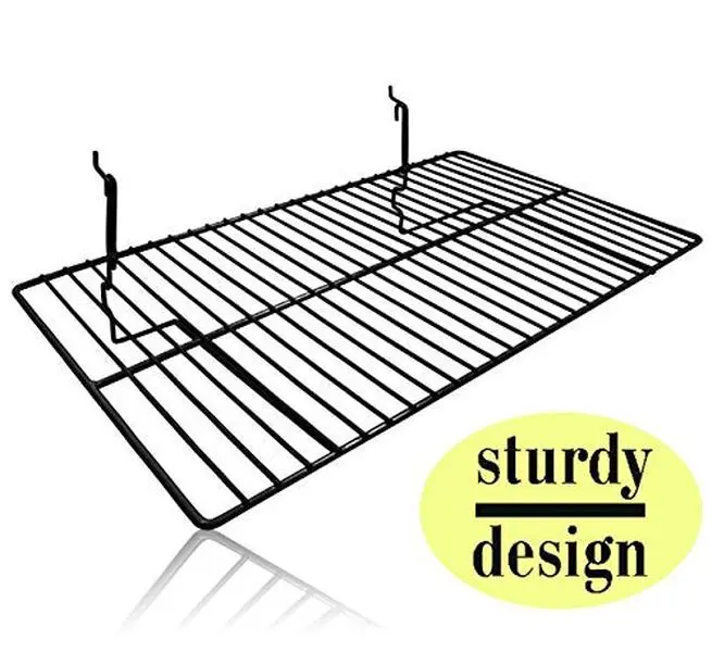Flat Wire Slatwall/Gridwall Shelves 24"L x 12"D Pack of (6)