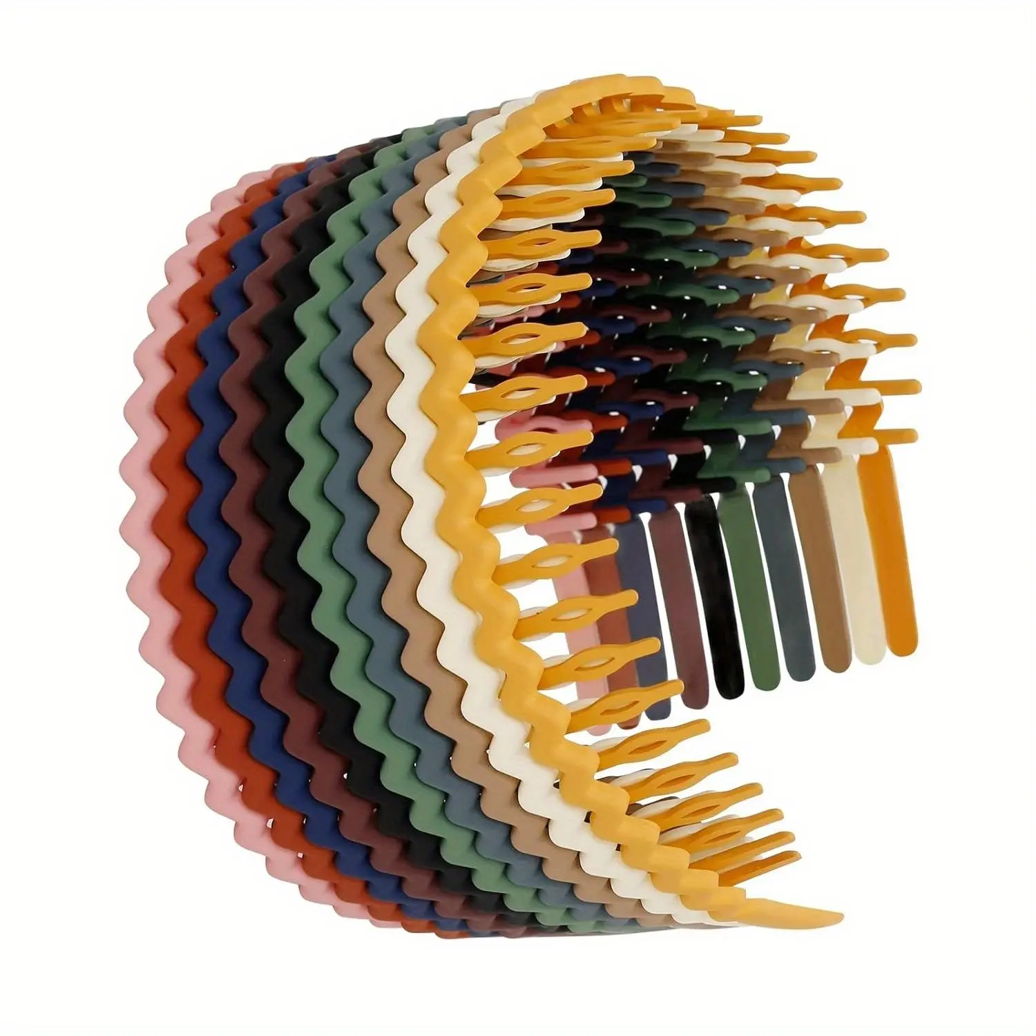 10 PCS Non Slip Fashion Effortless Plastic Headbands with Teeth Comb Skinny Hair Bands for Women Men, Comb Teeth Morandi Hair Accessories