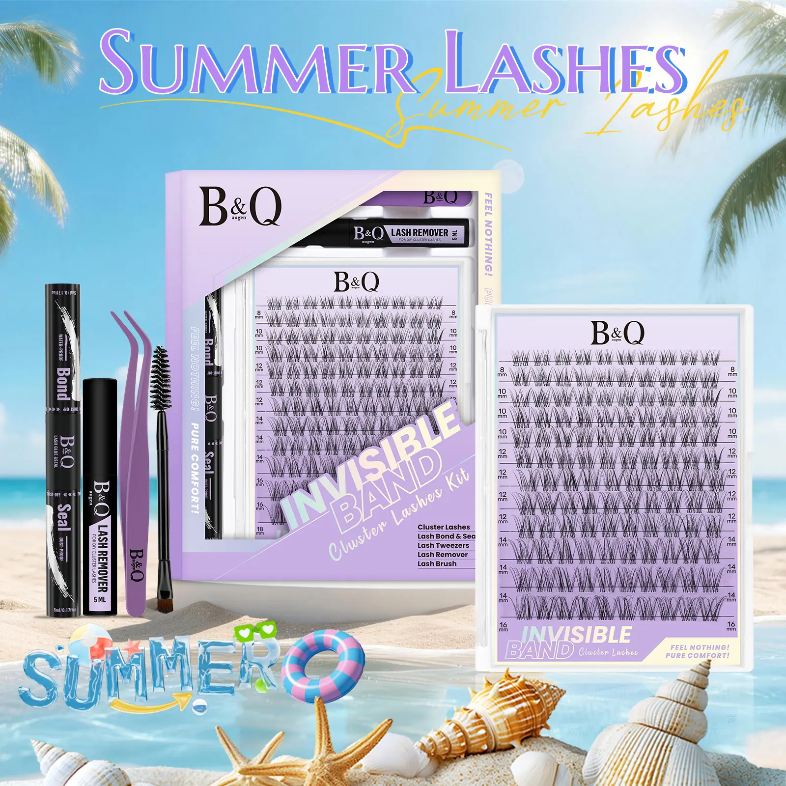 Flora Kit l B&Q Angel Lashes Style,Ultra-Thin Invisible Band Natural Look Cluster,Less is More,Featherlight and Wispy Eyelash for DIY Extensions,C Curl 8-18mix Lightweight Fake Lash Makeup Cosmetic #tiktokshopmemorialday #dealsforyoudays