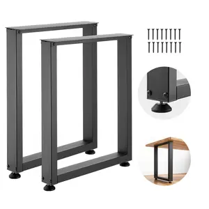 【Summervibes】VEVOR Table Legs, 29.5" H x 23.6" W Square Steel Furniture Legs, Modular Design, Easy Assembly, 2204 lbs Max Load Heavy Duty, for Home Office Desk, Workbenches, Dinner Bar Tables, Set of 2, Black