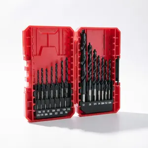 Pilot point Cobalt Drill Bit Set for Metal and Steel , Titanium Aluminum Nitride Coated (TiAlN) with pilot Point Tip, for Metal, Stainless Steel, 21pcs 1/16"-1/2"