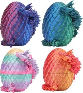 Megahit 3D Printed Dragon Eggs with Dragon Inside – Fantasy Tabletop Decor & Collectible, Unique 3D Printing Toys for Kids & Adults, Christmas Ornament & Stocking Stuffers (4 Pack)