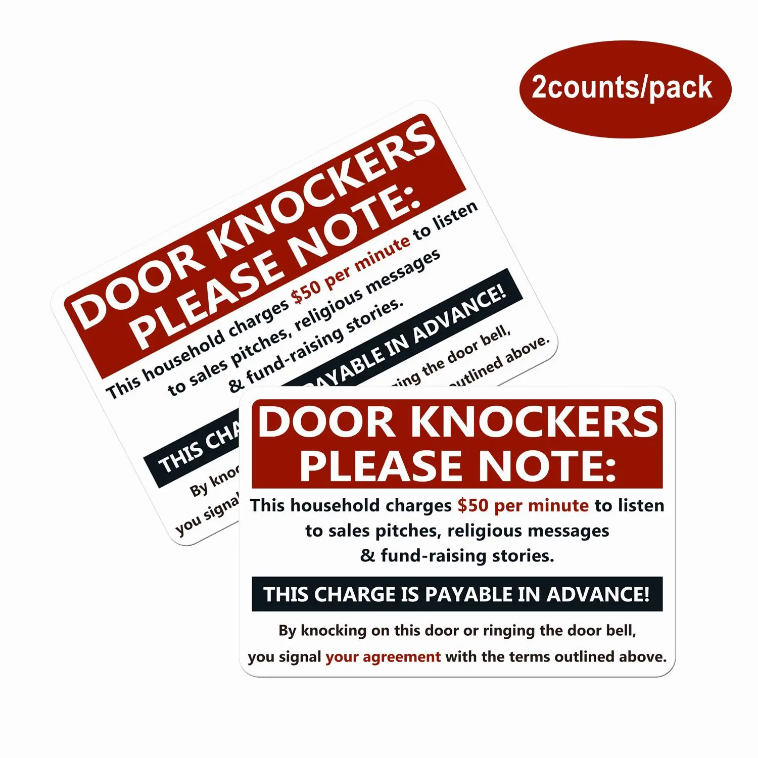 Door Sticker, 2 Counts/set No Entering Warning Sticker, Waterproof Decal & Sunproof Sticker for Home & Office, Self Adhesive Sticker, Adhesive Stickers