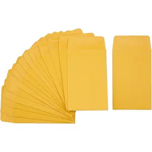 #1 120 Pcs Small Coin Envelopes 2.25" X 3.5" with Gummed Flap, Yellow Kraft Mini Envelopes for Storing Keys, Stamps, Seeds, Tips and Small Items (120) Homrelaxy