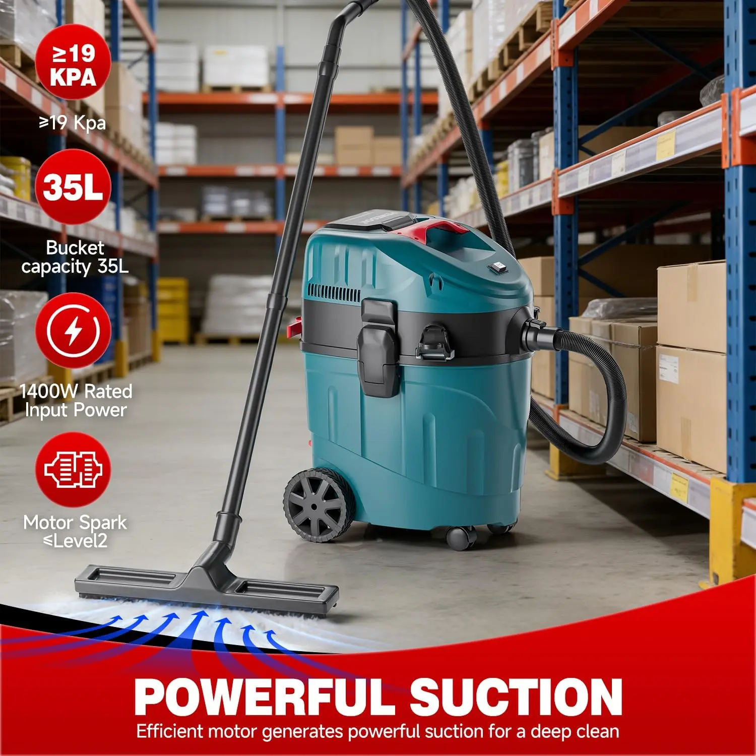 Dust Extractor Auto Clean Dual Cyclone Pre-Separator Industrial Vacuum Cleaner Prevents Filter Clogging Maintains Protects Motor Woodworking Contractor Sanding Workshop 9 Gallon