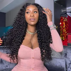Bling Hair 12~34Inch Brazilian Kinky Culry 13x4 Transparent Lace Frontal Human Hair Wig Hair Pre-Plucked 180Density 4x4 Lace Closure Curly Hair Wigs For Women TikTokShopBlackFriday