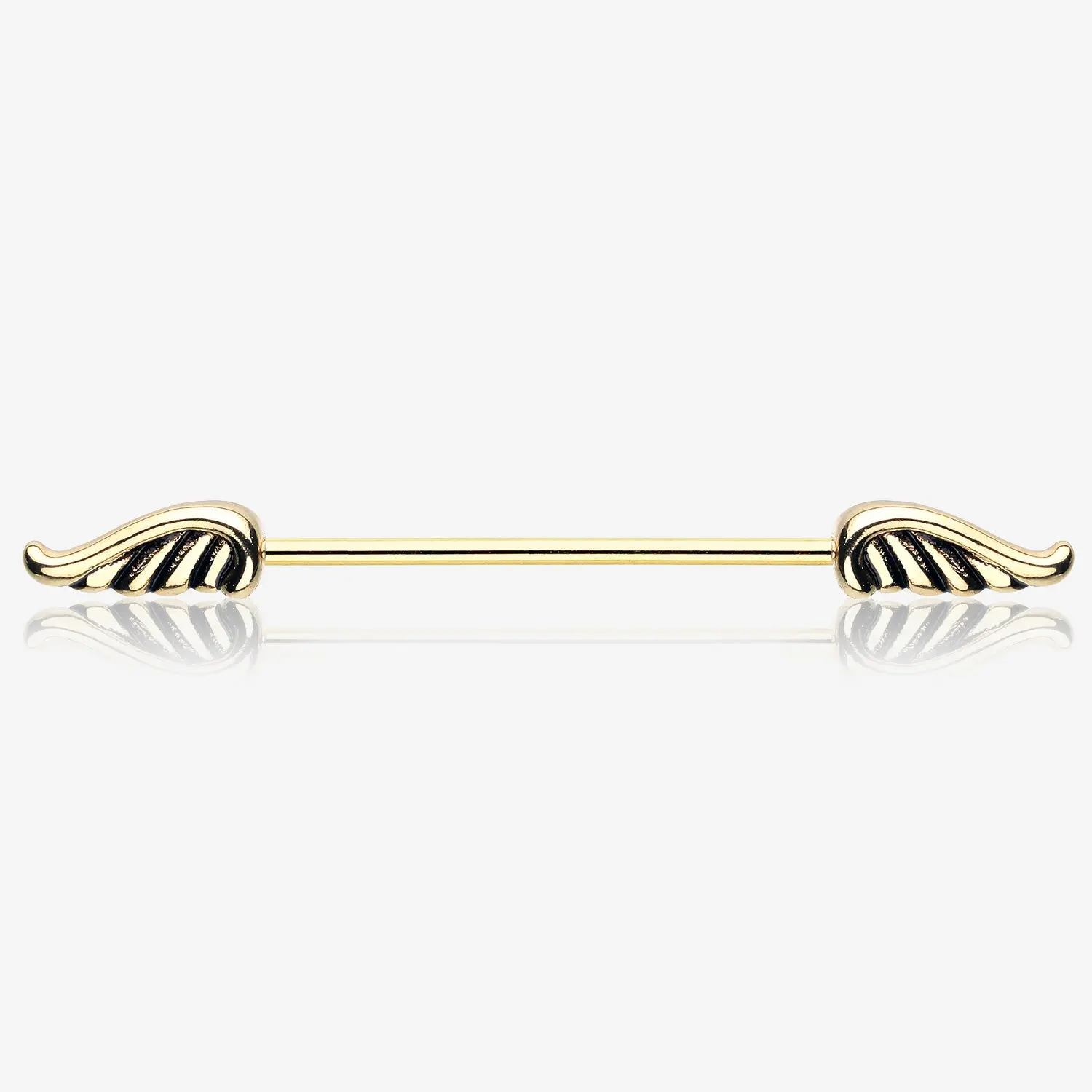 Golden Angelic Wings Industrial Barbell