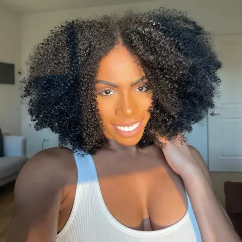 OQ HAIR Afro Curly Wigs 250% Density Human Hair Wigs For Women V Part Wigs No Leave Out Upgrade U Part Wigs Beginner Friendly Fit All Head Sizes Looks Natural Vacation Hair Wig