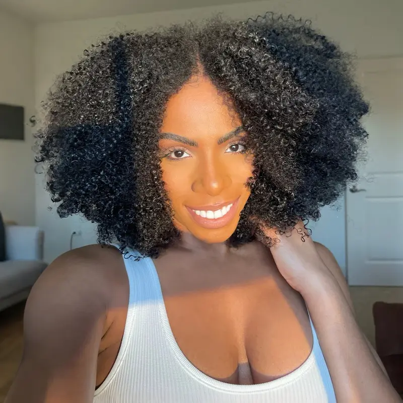 OQ HAIR Afro Curly Wigs 250% Density Human Hair Wigs For Women V Part Wigs No Leave Out Upgrade U Part Wigs Beginner Friendly Fit All Head Sizes Looks Natural Vacation Hair Wig