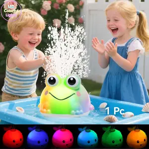 Bath Toys ,Light Up Whale Frog Bath Toys ,Light & Spin Water Sprinkler,Outdoor Summer Play Pool Water Toy,Easter Basket Stuffers Gifts   Bath Toy Sprinkler，Water Pool Bathtub Fountain Toys, Boys Girls Birthday Gifts（Battery not included）