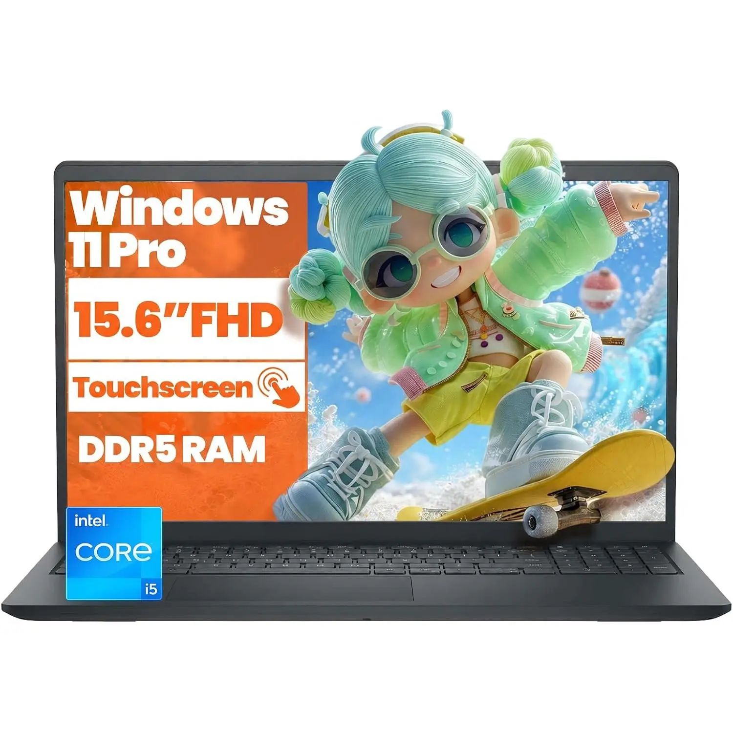 Dell 15 Touchscreen Laptop -8/16/32GB DDR5 4400MT/s 512GB SSD -i5 1334U(10-Core) | Up to 4.6 GHz –15.6" FHD Touch, Wi-Fi 6, Copilot Key, USB-C – Windows 11 Pro Laptop  for Business & Student