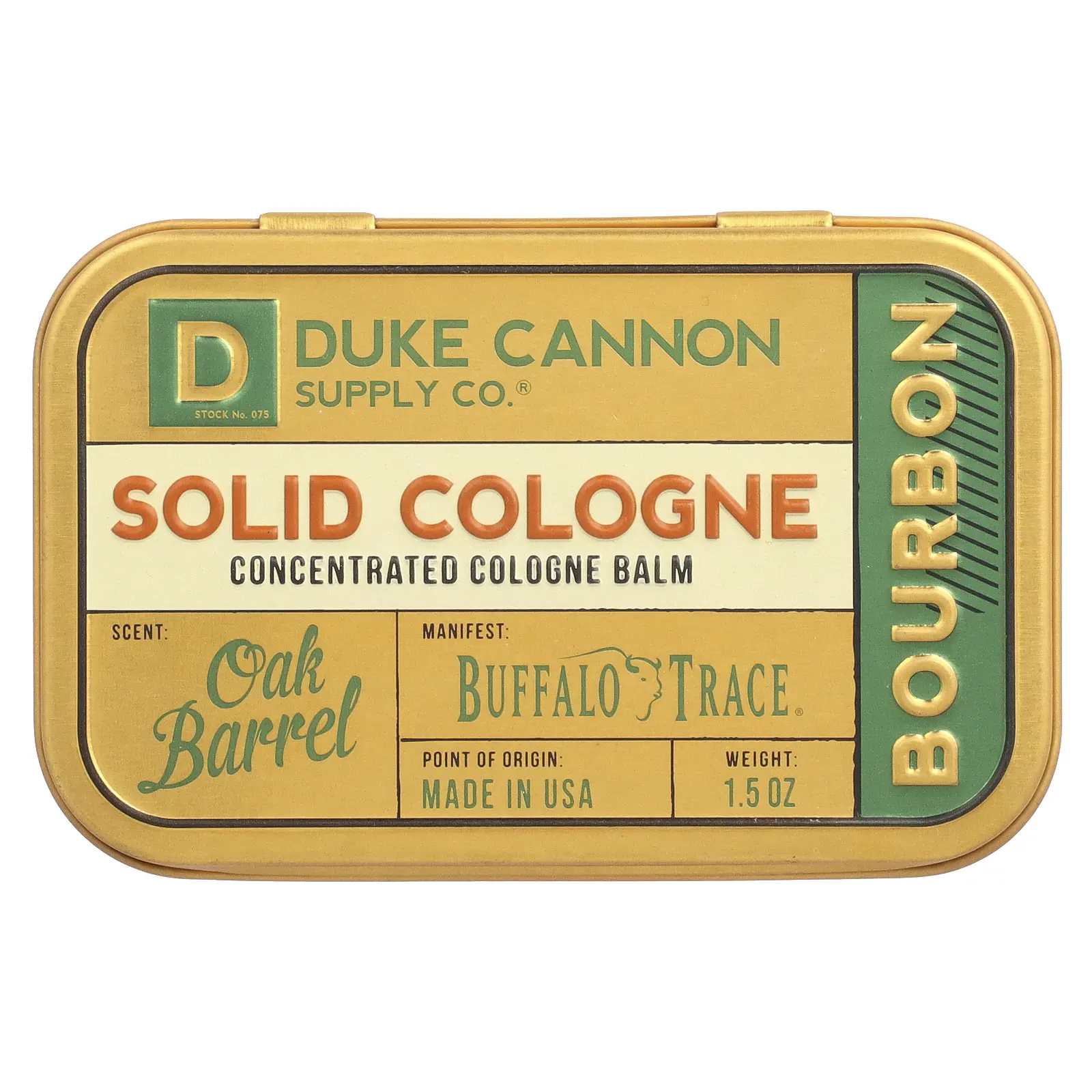 Duke Cannon Supply Co. Solid Cologne, Bourbon, Oak Barrel, 1.5 oz Duke Cannon Supply Co. Solid Cologne, Bourbon, Oak Barrel, 1.5 oz