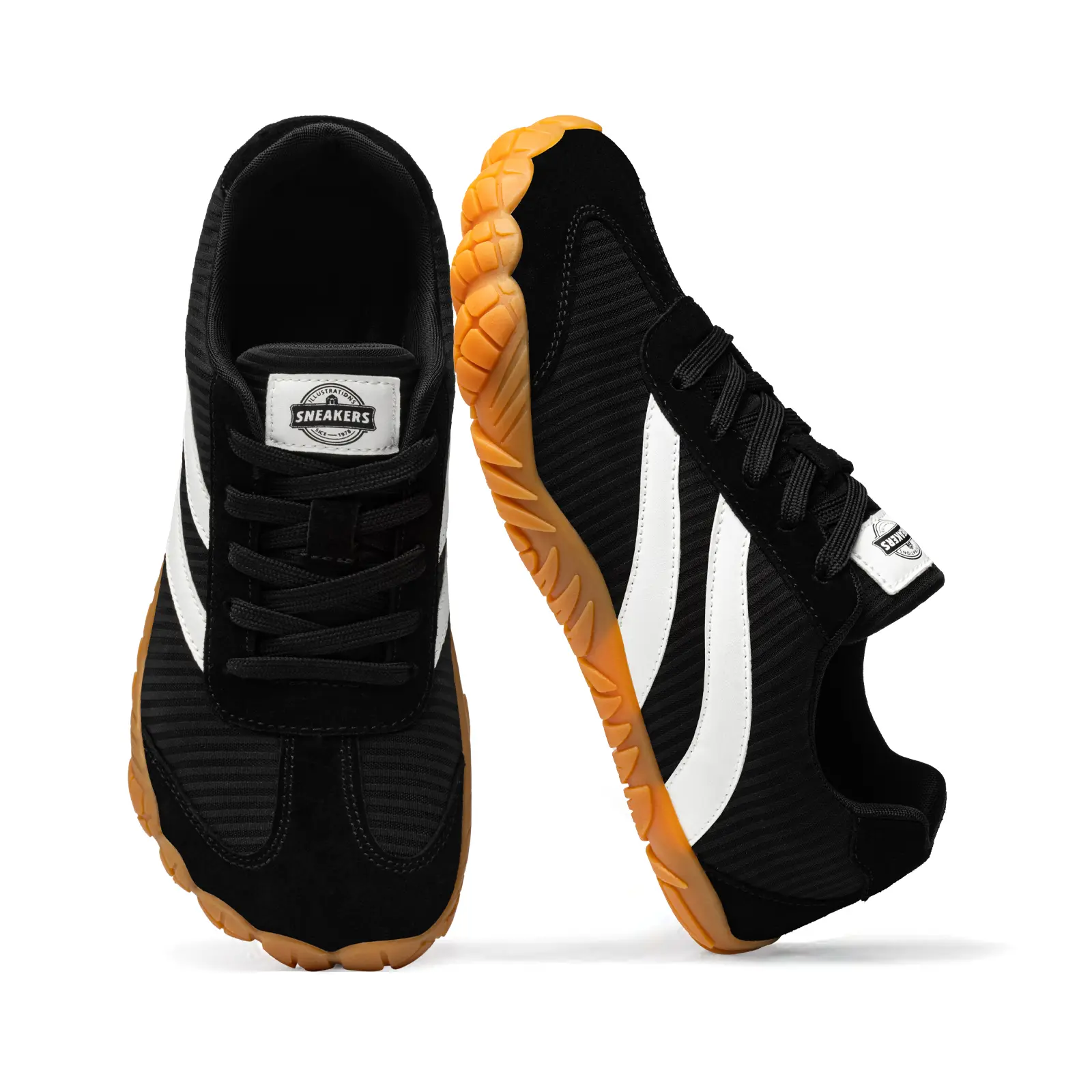 Women's Suede Outdoor Barefoot Shoes - Lace-Up Hiking Footwear, Round Toe Wide Spacious Box, 0-Drop Flexible Rubber Sole, Breathable Slip-Resistant Polyester Training Sneakers