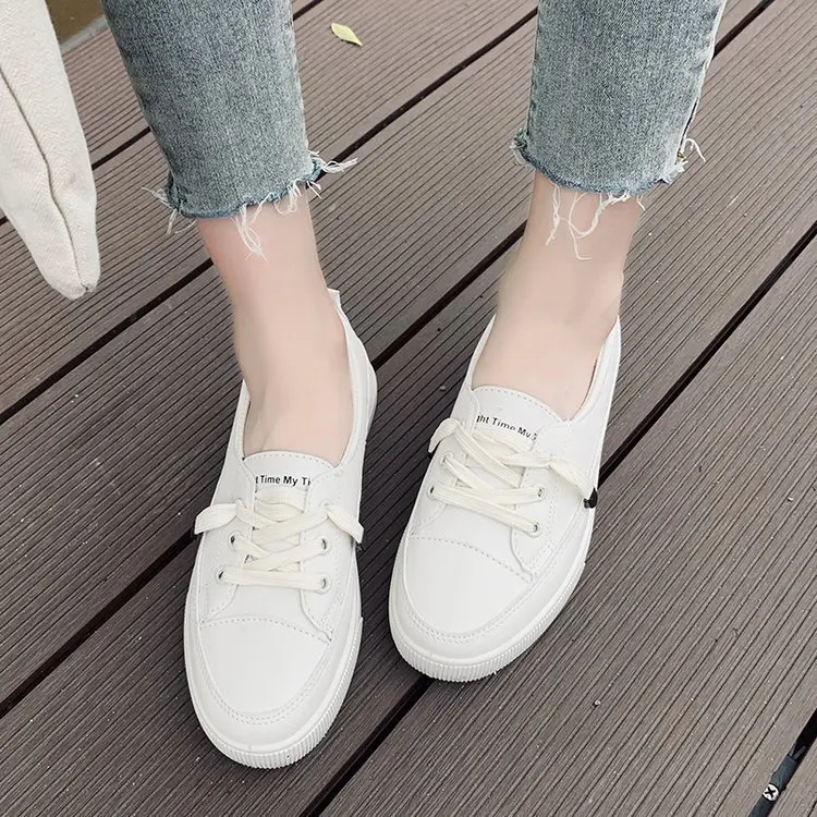 Women's White Slip-On Platform Sneakers |   Easy-Clean Casual Shoes - Lightweight Non-Slip Sole All-Season Daily/Office/Outing Fashion White Sneakers