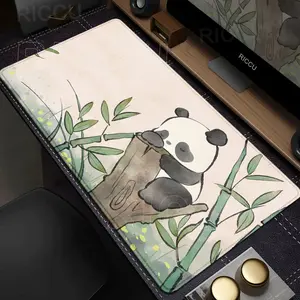 Cute Panda Desk Mat PC Extended Mouse Pad XXL Stitch Edge Non-Slip Mousepad Gamer Home Office Accessories Kawaii Animal Tablepad Gaming Mouse Pad
