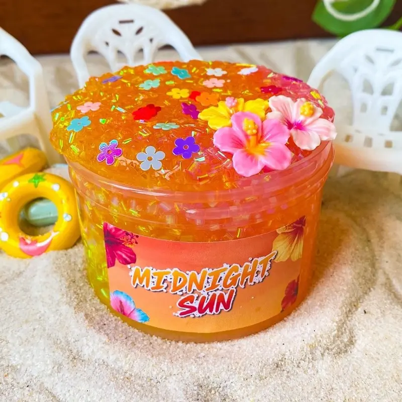 Midnight sun slime | 7oz slime | crunchy bingsu clear slime | beautiful sunset slime