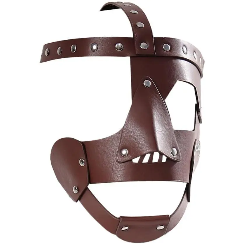 Mick Adjustable Leather Face Mask Foley Style for Halloween & Cosplay – Inspired by Wrestling Style, Fits Adults