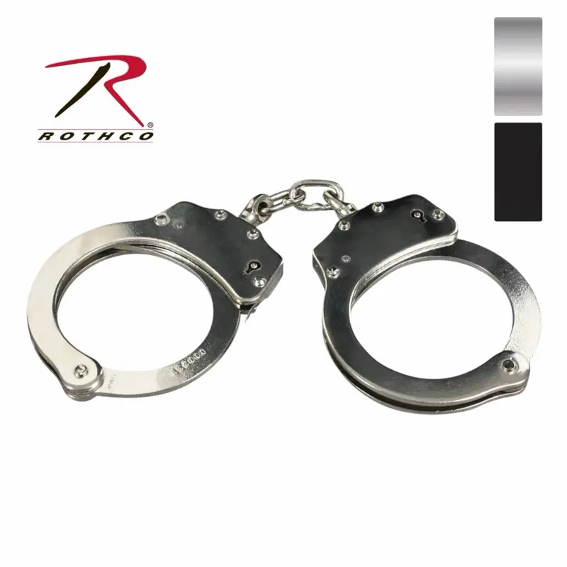 ROTHCO Handcuffs, Collector's Ed. Classic Heavy-Duty Steel Chain with a Double Lock for Cosplay Wear and Theatrical Props, Secure Locks, Unisex