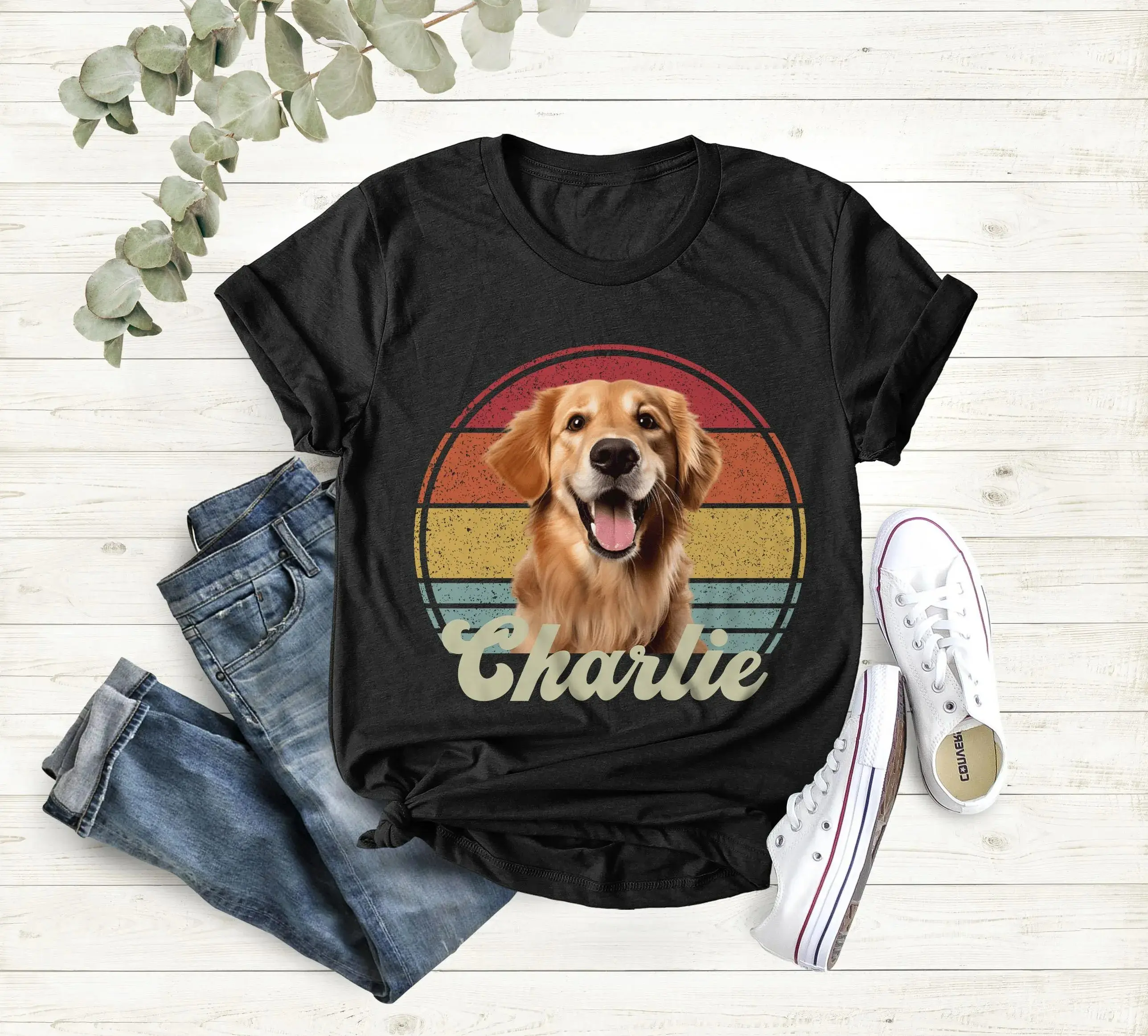 Custom Pet Photo Shirt, Personalized Dog & Cat Portrait T-Shirt, Retro Pet Lover Gift, Vintage Cat Lover Gift