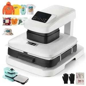 【Father's Day】VEVOR Auto Heat Press Machine T-Shirt Press Machine 15 x 15 in Heat Plate White