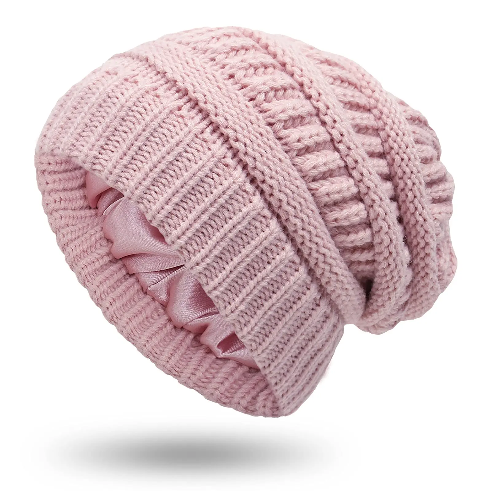 Cozy Satin Lined Beanie for Women - Soft Knit Silk Lined Hat for Ultimate Warmth - Stylish Winter Accessory for Women & Men - Perfect for Cold Days