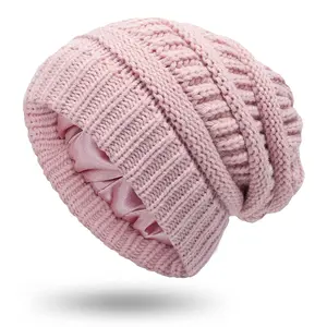Cozy Satin Lined Beanie for Women - Soft Knit Silk Lined Hat for Ultimate Warmth - Stylish Winter Accessory for Women & Men - Perfect for Cold Days