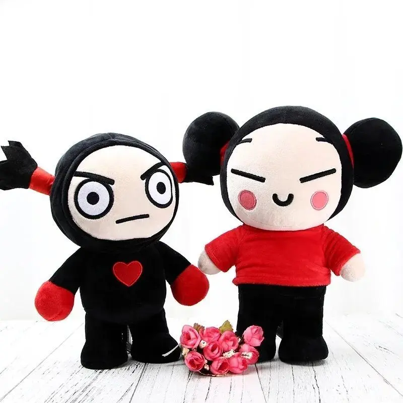 Kawaii Pucca & Garu Unisex PP Cotton Stuffed Toys, Soft Cartoon Plush Dolls, Kids' Sleeping Pillows & Gifts