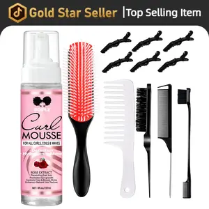 12 Counts Curl Mousse Kit Styling Mousse for Women Definition Curl Control Mousse Curl Enhancing Styling Hair Foam, Smoothing Shapes Hydration Shine Curly Hair Products Hair Mousse for Curly, Coils & Wavy Hair,valentine's day gifts for her/him