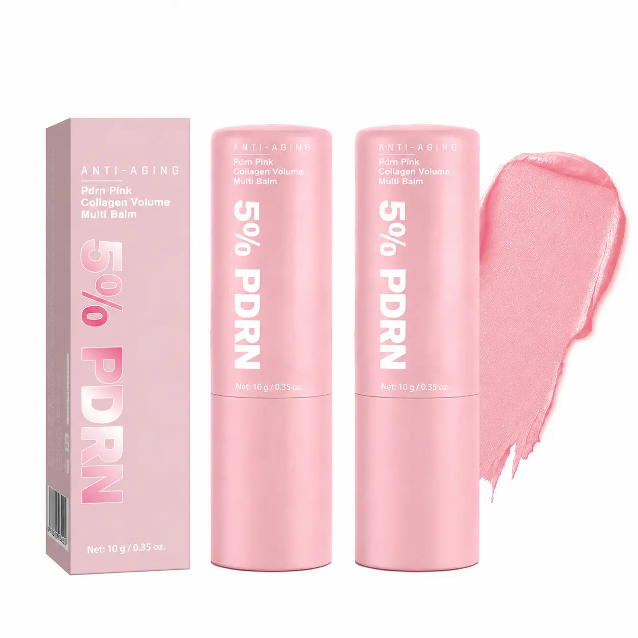 PDRN & Collagen Glow Balm Stick - Daily Moisturizer for Face, Eyes, Neck, Lips, Firming Anti-Wrinkle Skincare, Smooth Makeup Primer, Magnetic Split-Design with Separately Replaceable Refill