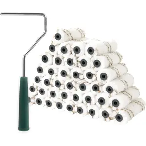 Microfiber  Roller Covers 4 Inch, 40 Pack Small  Roller Covers with Roller Frame Kit, Mini  Rollers for Painting Walls,  Supplies for House Painting