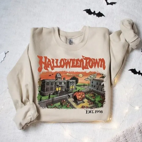 Halloweentown Est 1998 Sweatshirt - Shirt- Hoodie, Halloweentown University, Retro Halloweentown Sweatshirt, Fall Sweatshirt, Halloween Sweatshirt, Funny Halloween Shirt, Halloween for women, Full Color, For Men, For Women, Casual, Tee Print