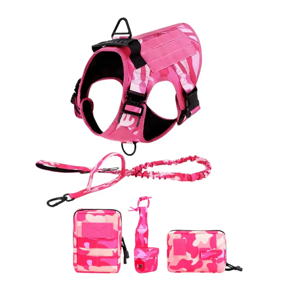 CWV Heavy Duty Dog Harness Leash Pouches Set– Universal Harness, Walking Harness & Safety Harnesses for Medium to Large Dogs, #backtoschool, Durable,  Easy to Control, No Pull Adjustable Dog Harness,  Dog Accessories