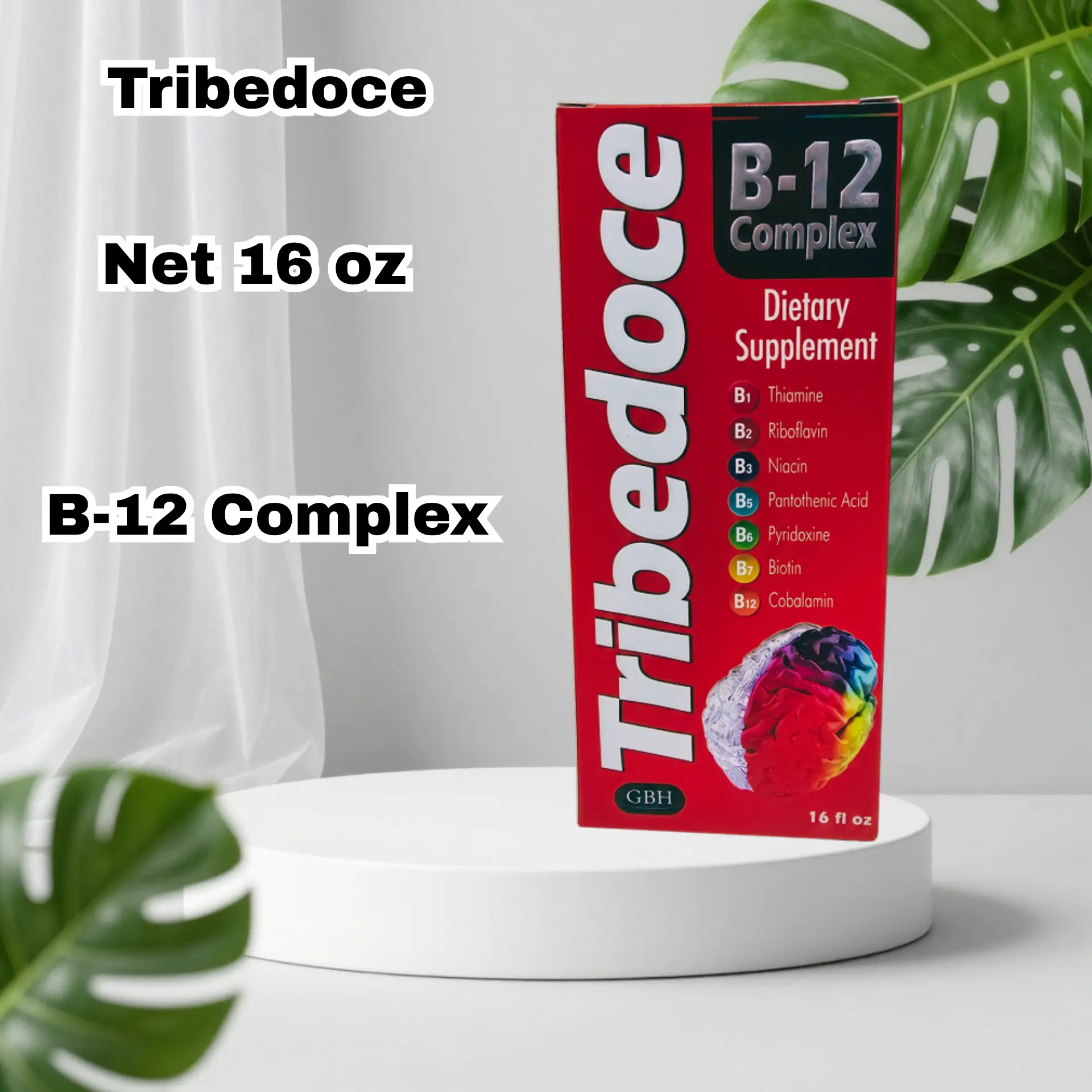 Tribedoce B-12 Complex Vitamin Dietary Supplement - B-Vitamin Mix, Energy Boost, Prop 65 Safe, 16oz