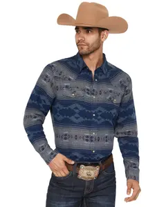 Cody James Men's Men'S Arrow Bear Southwestern Long Sleeve Snap Flannel - Cjfa23fl6-Bl
