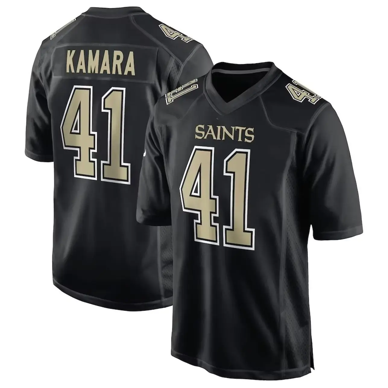 Kamara #41 Inspired Football Jersey, New Orleans Carbon Black Player Style Game Jersey, American Football Fan Shirt, Unisex Sports Apparel, Game Day Streetwear Outfit, Gift for Football Fans