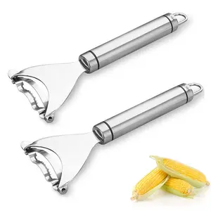 2 Pcs Corn Peeler Corn Planer Thresher Stainless Steel Corn Peeler for Corn On the Cob Corn Kernel Remover Tool Magic Corn Stripper Tool Corn Cutter Corn Scraper with Ergonomic Handle for Kitchen