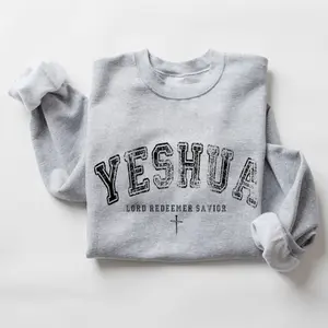 Yeshua Sweatshirt – Christian Aesthetic Crewneck, Jesus Apparel, Bible Verse Faith-Based Sweater
