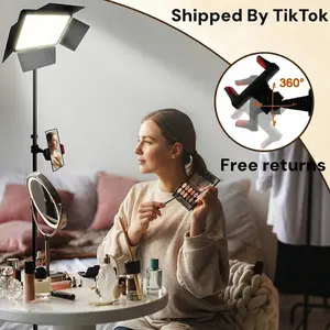 LED Video Lighting Kits with 61 Inch Extendable Tripod - 10 Inch LED Video Panel Light for Video Photography, Streaming, TikTok, Zoom, Vlogging Gift for YouTube & TikTok Content Creators Creators March Madness, World Cup