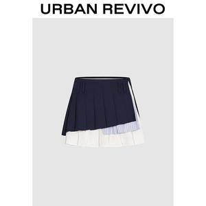URBAN REVIVO Women's Paneled Minimalist Basic A-Line Mini Skirt - Comfortable Fabric Bottoms for Spring (Style UYV550032), Mini Skirts