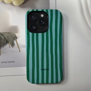[Magnetic Case]Green Striped All-In-One Case for Iphone 16/15/14/13/12/11 Pro Max - an Ideal Present for The Festive Season, Including Christmas And New Year, Suitable for Both Men