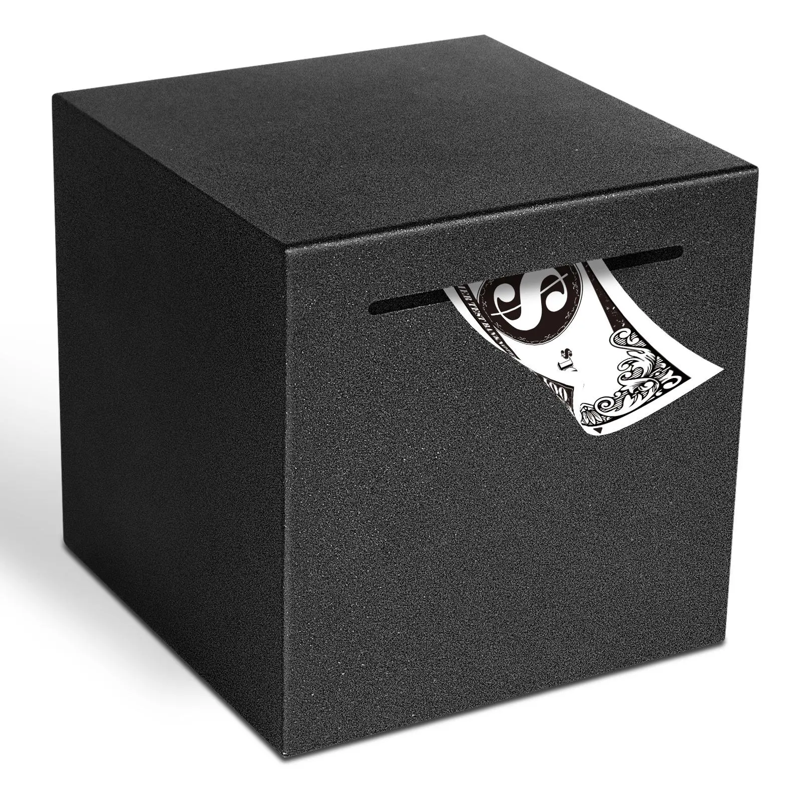Small Safe Box, Saving Box, Savings Box, Cash Saving Box, Square Metal Piggy Bank, Hardware Safe Box for Home and Office