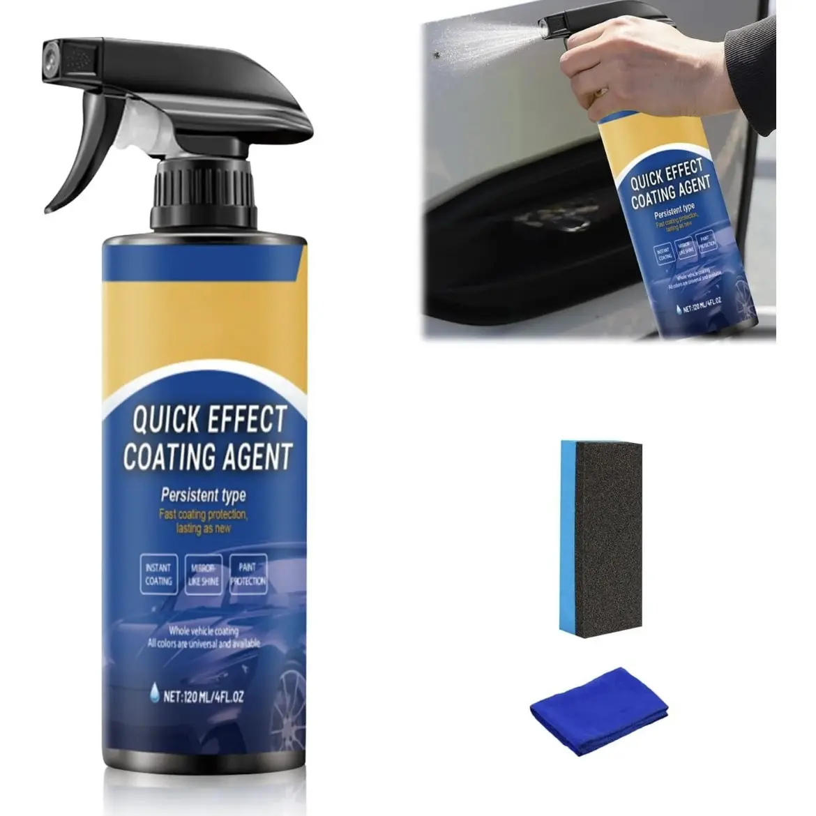 Car Coating Spray，Advanced Automobile Quick，acting Coating Agent With Dust -Proof and Glazing Effects，Long Lasting Car Paint Waxing Solution For a Showroom Shine, Car Scratch Remover, Car Paint Polishing